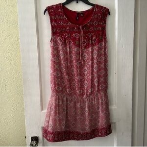 MNG Mango Suit Sleeveless Boho Geometric Embellished Dress